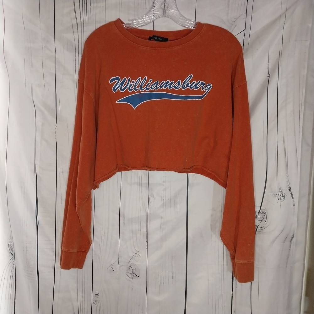 Forever 21 Williamsburg Burnt Orange Cropped Retro 90’s Y2K Long Sleeve Shirt